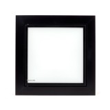 Ușa de vizitare neagră din aluminiu cu sticlă Lacobel Alb 300x300