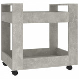 Cărucior de birou, gri beton, 60x45x60 cm, lemn prelucrat