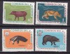 Ecuador 1960 fauna MI 1021-1024 MNH, Nestampilat