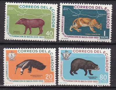 Ecuador 1960 fauna MI 1021-1024 MNH foto