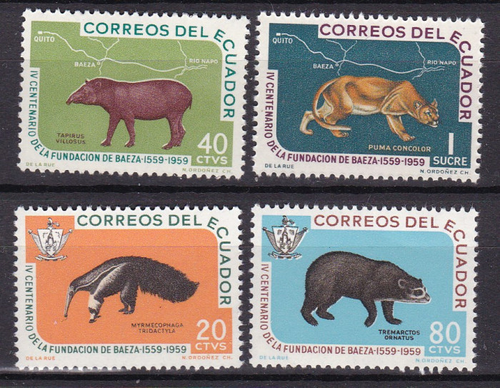 Ecuador 1960 fauna MI 1021-1024 MNH