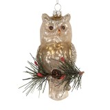 Cumpara ieftin Ornament brad Craciun Bufnita sticla multicolora 6x5x13 cm