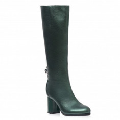 Cizme piele naturala Taisa Verde - sau Orice Culoare