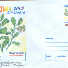 Intreg pos plic nec 2003 - Expozitia Filatelica Natura 2003 Timisoara - Merisor