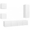 Set dulapuri TV, 5 piese, alb, lemn prelucrat