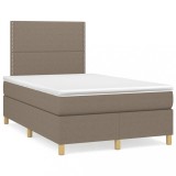 vidaXL Pat box spring cu saltea, taupe, 120x190 cm material textil 3269927