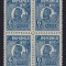 FERDINAND UZUALE 1920 1922 BUST MIC 6 LEI ALBASTRU HARTIE PELUR BL 4 MNH