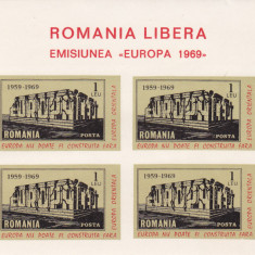 1969 Romania Exil - Minicoala NEDANTELATA EMISIUNEA EUROPA ,MNH.