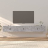Cumpara ieftin Dulapuri TV montate pe perete, 3 buc., gri beton, 100x34,5x40cm