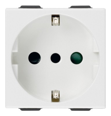 Priza schuko standard german-italian 2M Vimar Neve alb 09209 foto