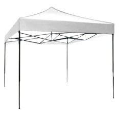 Stand pliabil eMazing, cadru metalic, dimensiune 2x2 m, culoare albă, perfect pentru evenimente