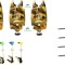 set 4 senzori pescuit cu baterii 9v incluse si 4 swingere led cu 4 picheti reglabili