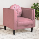 Fotoliu canapea cu perna, roz, catifea GartenMobel Dekor, vidaXL