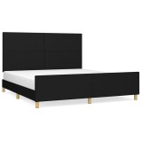 Cumpara ieftin Cadru de pat fara saltea, negru, 160x200 cm, textil