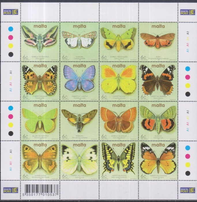 Lot de timbre cu fluturi