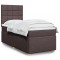 vidaXL Pat box spring cu saltea, maro &icirc;nchis, 80x200 cm, textil 3293410
