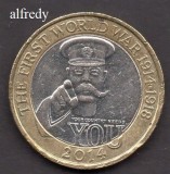 Anglia, Marea Britanie, 2014 2 Pounds, Comemorativa, WW I