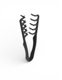 Pieptene Fluffy pentru texturare par, plastic rezistent, design ergonomic - Negru