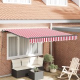 vidaXL Cortina Retractabilă Roșu și Alb 300 x 250 cm Poliester și oțel 3329983