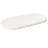 VidaXL Blat de masă, alb, 70x35x2,5 cm, lemn masiv de pin, oval