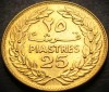 Moneda exotica 25 PIASTRES - LIBAN, anul 1972 * cod 3145 = UNC + LUCIU BATERE, Asia