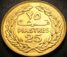 Moneda exotica 25 PIASTRES - LIBAN, anul 1972 * cod 3145 = UNC + LUCIU BATERE