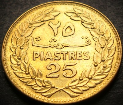 Moneda exotica 25 PIASTRES - LIBAN, anul 1972 * cod 3145 = UNC + LUCIU BATERE foto