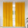 VidaXL Draperii opace cu agățătoare, 2 buc., galben muștar, catifea