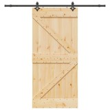 VidaXL Ușă glisantă cu set feronerie, 100x210 cm, lemn masiv de pin