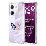 Husa antisoc pentru xiaomi poco m7 pro 5g - airbag tpu, col&Egrave;uri ranforsate- butterfly albastru