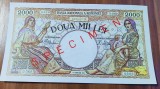 Reproducere Bancnota 2000 Lei 1941 Romania Specimen - Replica Colectie
