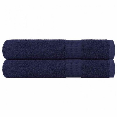 vidaXL Prosoape pentru saună 2 buc Albastru marin 360 g/m&amp;sup2; 100% bumbac foto
