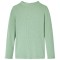 Tricou de copii cu m&acirc;neci lungi, guler tunică, verde mentă &icirc;nchis, 104