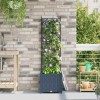 vidaXL Jardinieră Grădină cu Spalier Gri 40x40x143cm, Ghiveci Exterior Interior, Plastic, Design Modern
