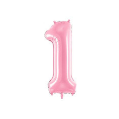 Balon folie cifra 1 roz 86 cm