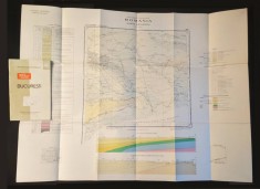1966 HARTA GEOLOGICA a BUCURESTIULUI Judetul ILFOV 52pag + HARTA mare: 86x65cm TIRAJ mic: 2000 ex. Limba Romana, Franceza Bucuresti Geologie Geografie