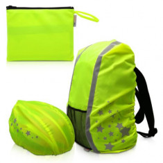 Set protectie de ploaie reflectorizanta pentru rucsac si casca, 50354.75