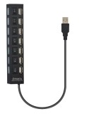 Adpator USB Hub, 2.0 High Speed, 7 Port USB 2.0, Buton On/Off,Conexiune USB 2.0