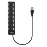 Adpator USB Hub, 2.0 High Speed, 7 Port USB 2.0, Buton On/Off,Conexiune USB 2.0