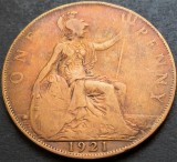 Cumpara ieftin Moneda istorica 1 (ONE) PENNY- MAREA BRITANIE, anul 1921 * cod 4084, Europa