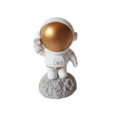 Statueta decorativa, Astronaut pe asteroid, Auriu, 11 cm, DY202-7B