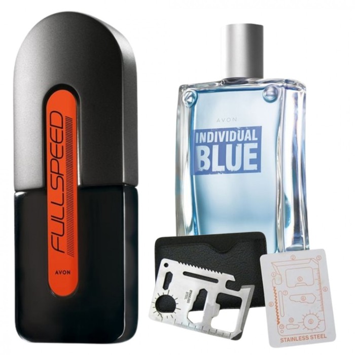 Set apa de toaleta Full Speed pentru El 75 ml, apa de toaleta Individual Blue 100 ml, card multifunctional de supravietuire, otel inoxidabil