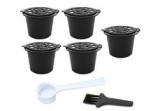 Set 5 capsule cafea, reutilizabile, compatibile cu Nespresso, negru