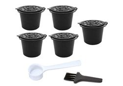 Set 5 capsule cafea, reutilizabile, compatibile cu Nespresso, negru foto