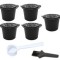 Set 5 capsule cafea, reutilizabile, compatibile cu Nespresso, negru