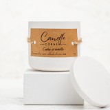 Lumanare handmade din ceara naturala de soia 100%, Cedru si vanilie, Recipient ceramic alb, 150 g