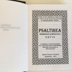 PSALTIREA EDITURA BISERICA ORTODOXA ALEXANDRIA 2001- FORMAT MIC 15,5 X 11 CM