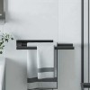 Suport pentru prosoape Negru 40 x 9 x 4 cm Oțel inoxidabil