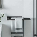 vidaXL Suport pentru prosoape Negru 40 x 9 x 4 cm Oțel inoxidabil