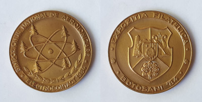 AEROIONIZARE simpozion national - Electrocontact , placheta RSR, Medalie 1984 foto